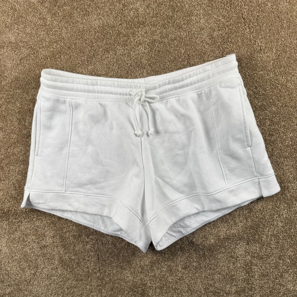 DSG Womens Classic Fleece Mid-Rise Shorts White 4 Inch Inseam XL NEW